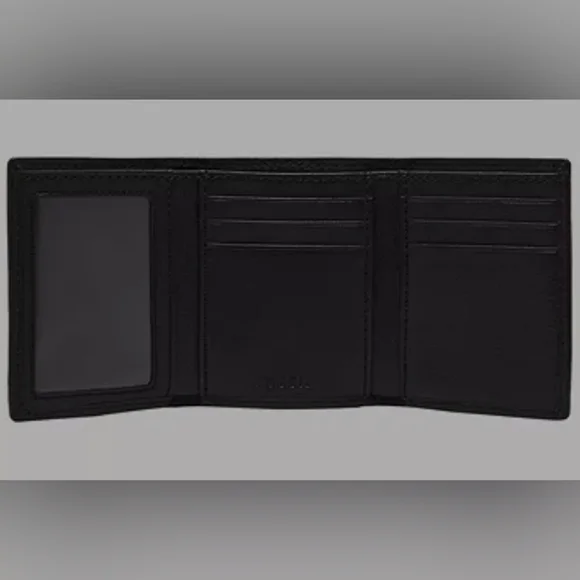 Fossil Men's Lufkin Trifold Wallet Black/Brown - Picture 2 of 3